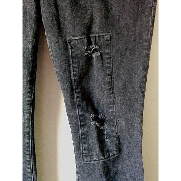 GAP 1969 31/12S Black Wash Distressed Always Skinny High Rise Jeans 26" inseam - Picture 5 of 7